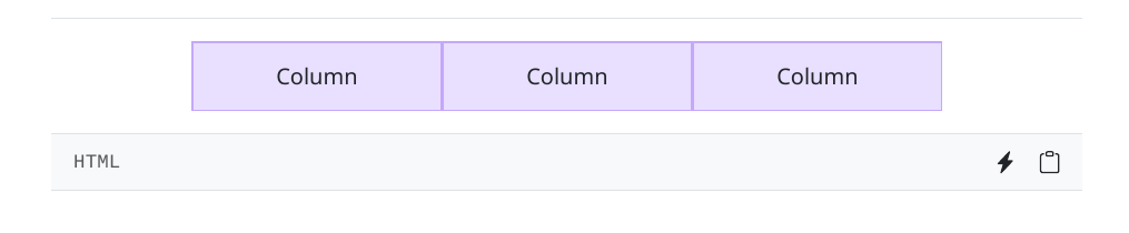 Ejemplo de tres columnas iguales con las clases de rejilla de Bootstrap 5
